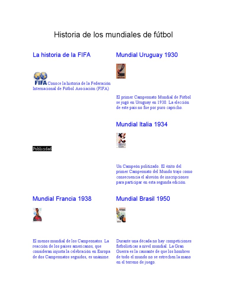 Breve Historia Del Origen De La Fifa Hasta El Mundial De 1930 – TTYDP