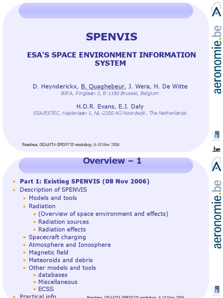 SPENVIS Overview and Updates | PDF | Computers