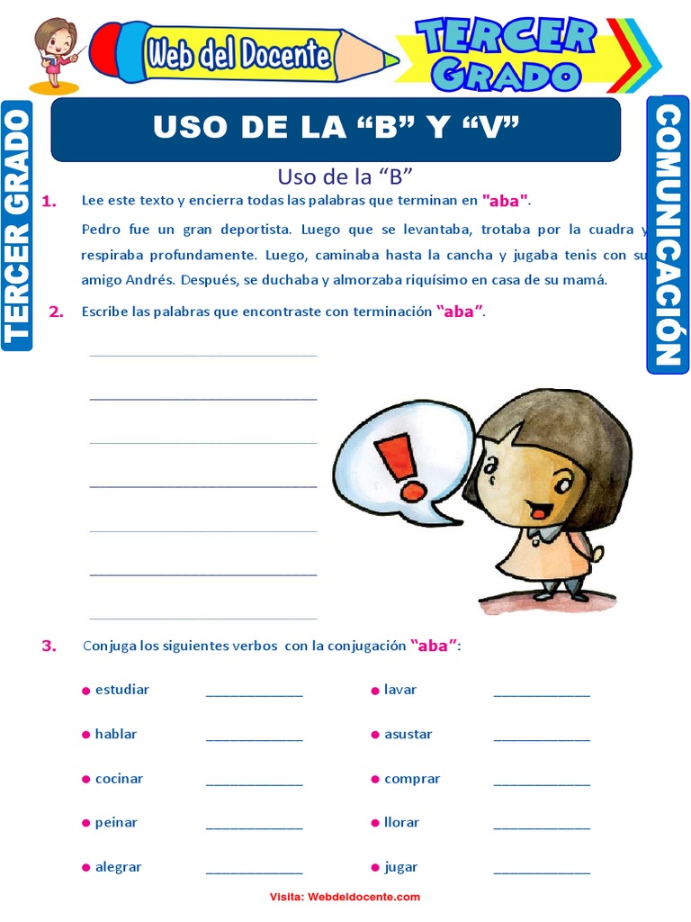 Ejercicios de B y V para Primaria | PDF