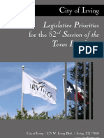 City of Irving Legislative Priorities For The Session of The Texas Legislature