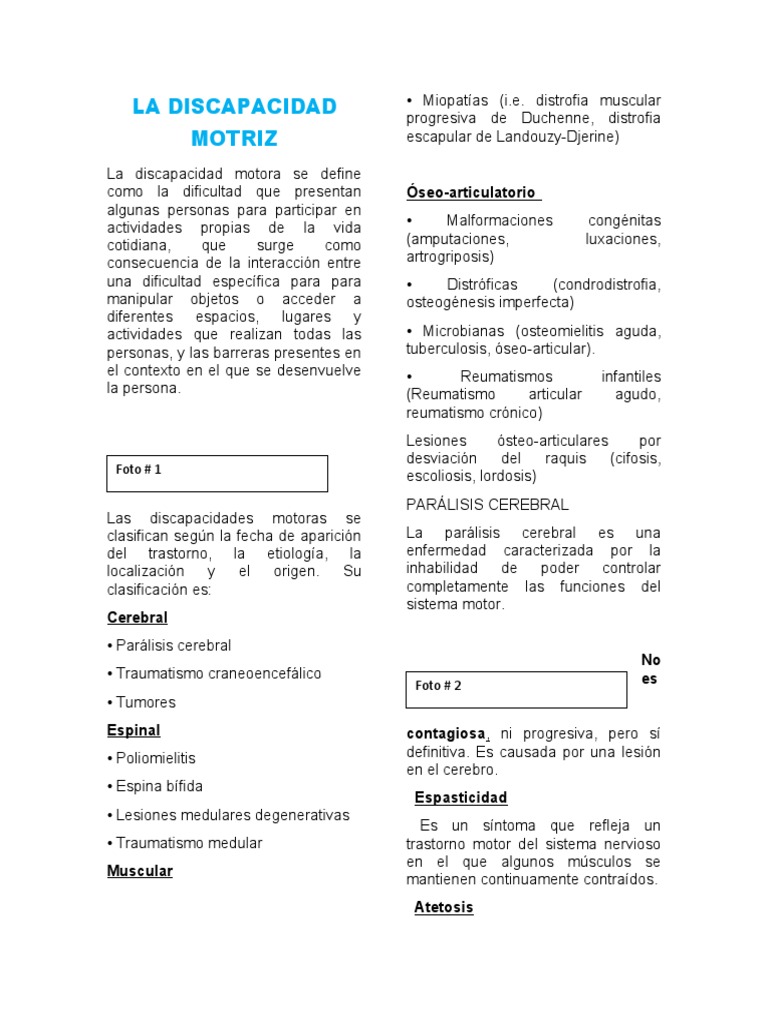 LA DISCAPACIDAD MOTRIZ Revista | PDF | Escoliosis | Lesión de la médula ...