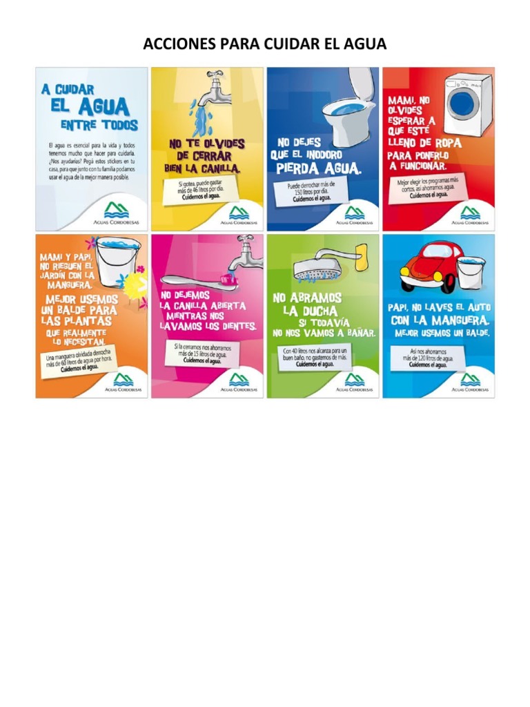 Acciones para Cuidar El Agua | PDF | Salud y bienestar
