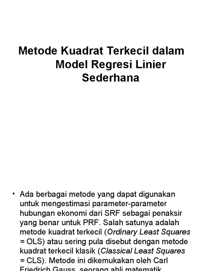 Metode OLS dalam Regresi Linier | PDF