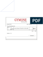 Gym Membership Receipt Template