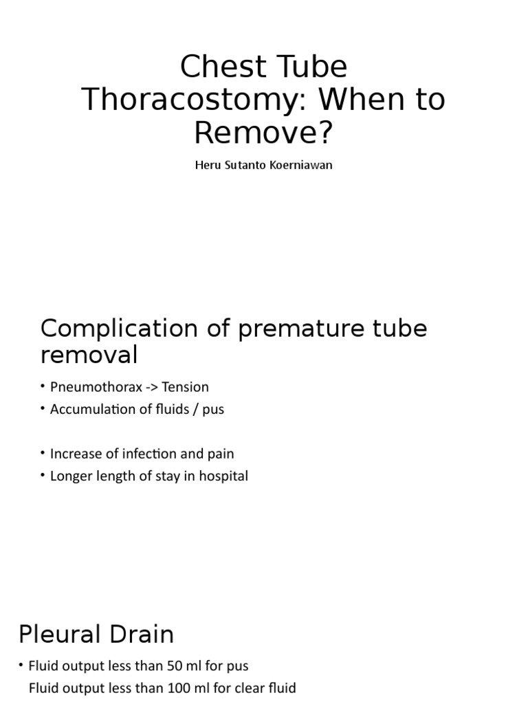Chest Tube Removal PDF Thorax Diseases And Disorders