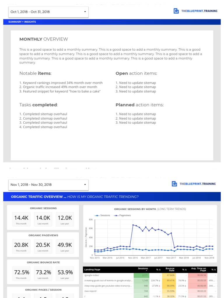 Monthly SEO Report Template | PDF | Search Engine Optimization ...