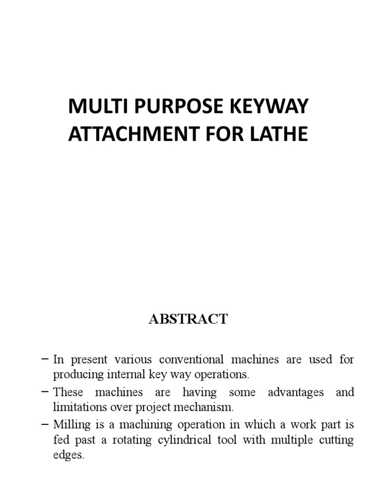 Multi Purpose Keyway Attachment For Lathe PDF