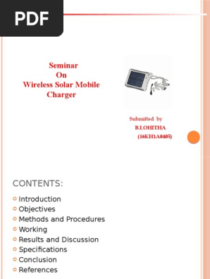 ece SOLAR MOBILE CHARGER ppt