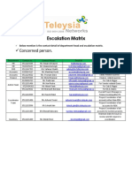 Escalation Matrix