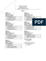 (Medicine 1) Clinics Groupings Midterms and Finals