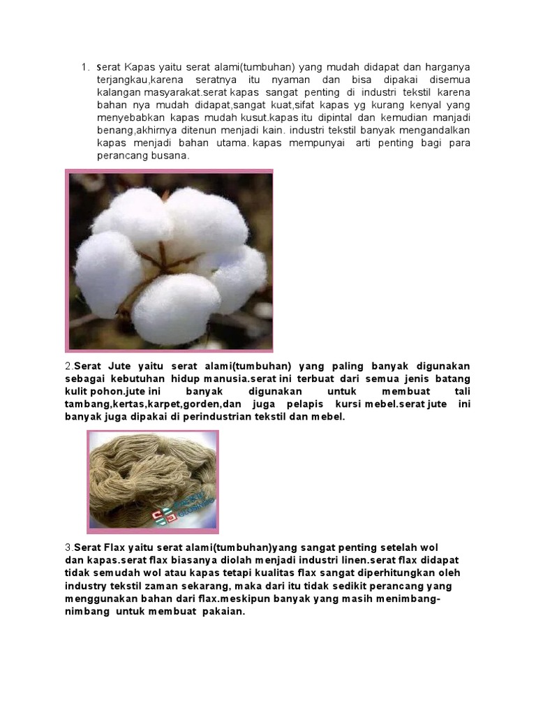 Serat Kapas Yaitu Serat Alami Pdf