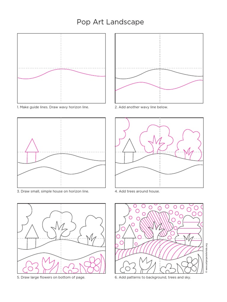 Step-by-Step Pop Art Landscape Guide | PDF | Art