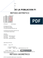 Proyección de población y cálculo de sistema de abastecimiento de agua