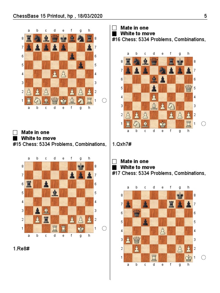 Mate in One 3 | PDF | Competitive Games | Chess