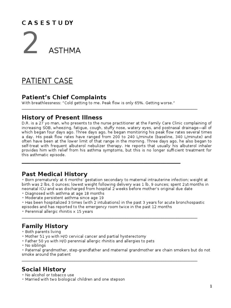 CaseStudy2 Asthma PDF Asthma Health Sciences