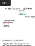 Lecture#03, DAA, Insertion Sort, Bubble Sort, Selection Sort