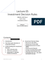 Lecture 05 Investment Decision Rules - 1 Slide Per Page