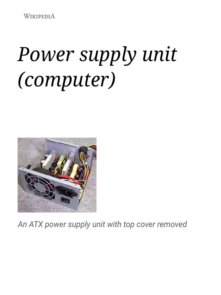 Power Supply Unit Wikipedia PDF PDF Computer