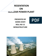 Presentation ON Nuclear Power Plant: Presented by Saima Shafi Roll No 15 Infrastructure