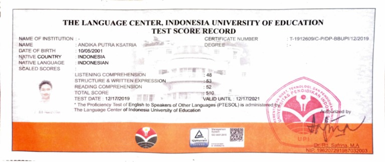 Contoh Sertifikat Ptesol Upi Standardized Tests Learning