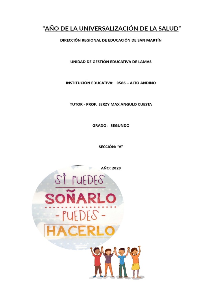 Plan de Tutoría y Convivencia Escolar 2020 | PDF | Salón de clases ...