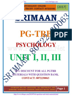 PG TRB Psychology Online Coaching Materials