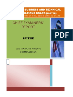 Chief Examiners Report For May June 2012