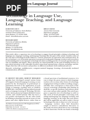 technology in language use,language teaching, and language learning