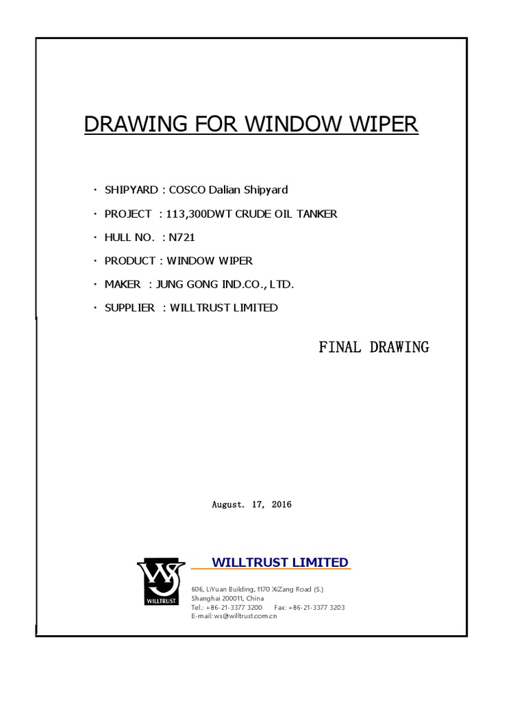 Wiper Final Drawing N721 | PDF | Mechanical Engineering | Manufactured ...