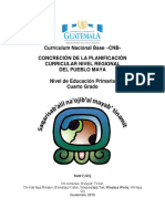 CUARTO GRADO, Concreción de La Planificación Curricular Nivel Regional Del Pueblo Maya.