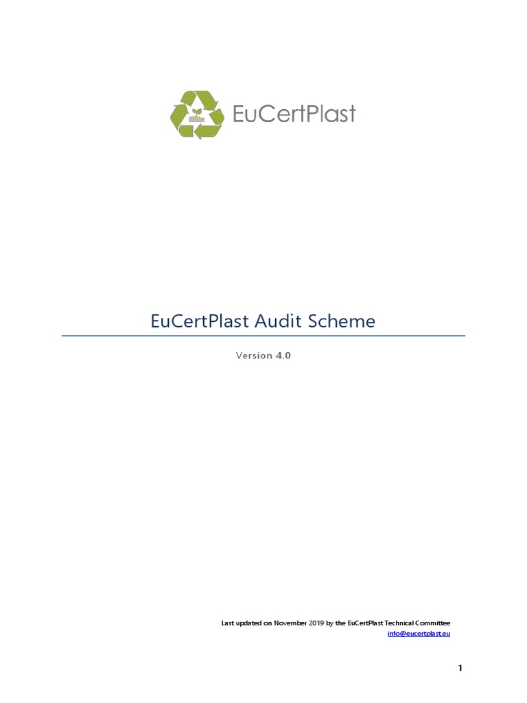EuCertPlast Audit Scheme Overview | PDF | Recycling | Plastic
