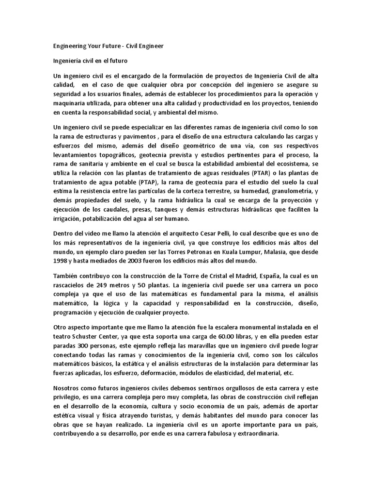 Engineering Your Future PDF Ingeniería Agua