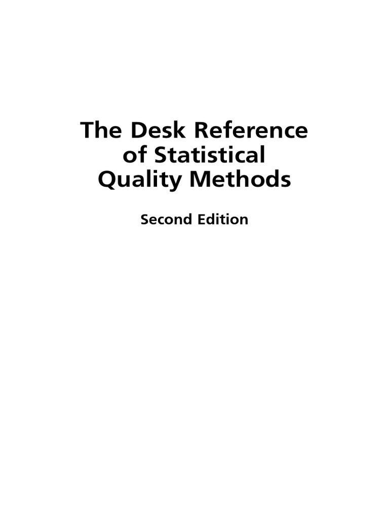 The Desk Reference of Statistical Quality Methods PDF PDF Chi