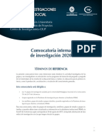 Terminos Referencia Convocatoria Interna 2020