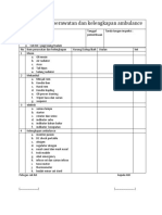 Form Cek List Perawatan Dan Kelengkapan Ambulance