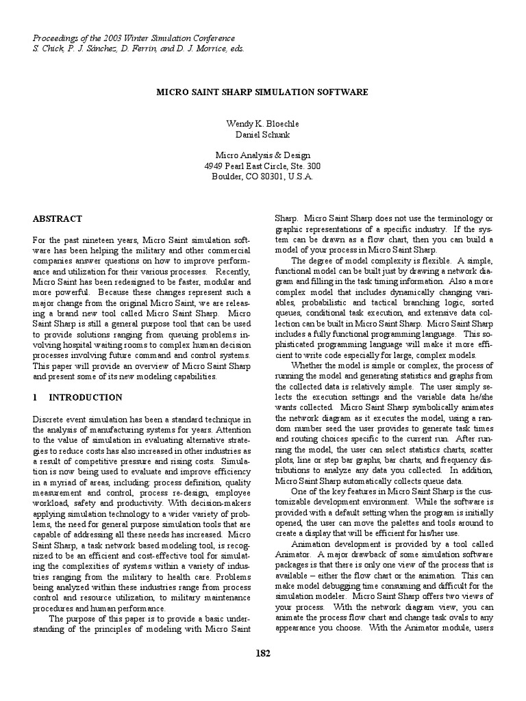 Overview of Micro Saint Sharp Software | PDF | Simulation | Variable ...