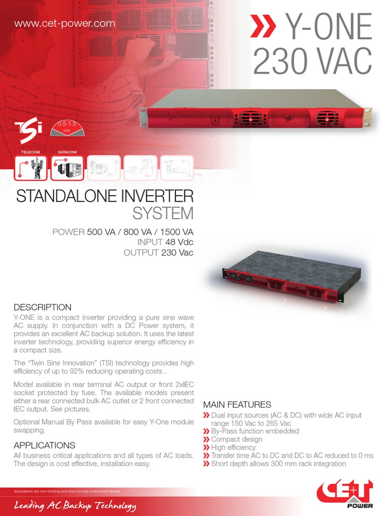 CET Power - Y-ONE 230vac Datasheet v1.2 | PDF | Alternating Current ...