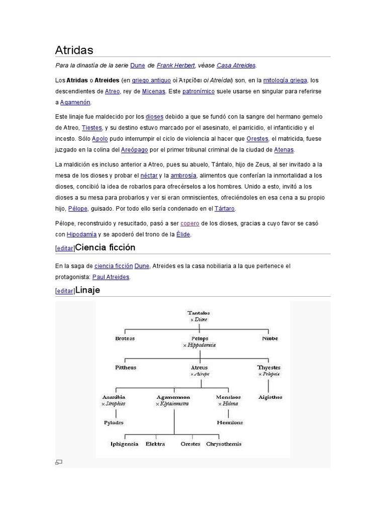 Atridas | PDF | Mitología Del Peloponeso | Reyes mitologicos