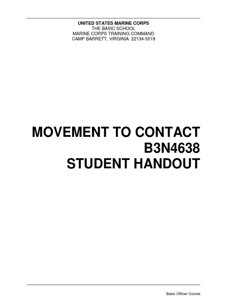 B3N4638 Movement To Contact PDF Reconnaissance Flanking Maneuver