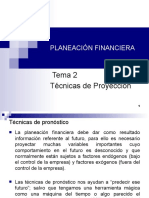 Planeacion Financiera - Tecnicas de Proyeccion