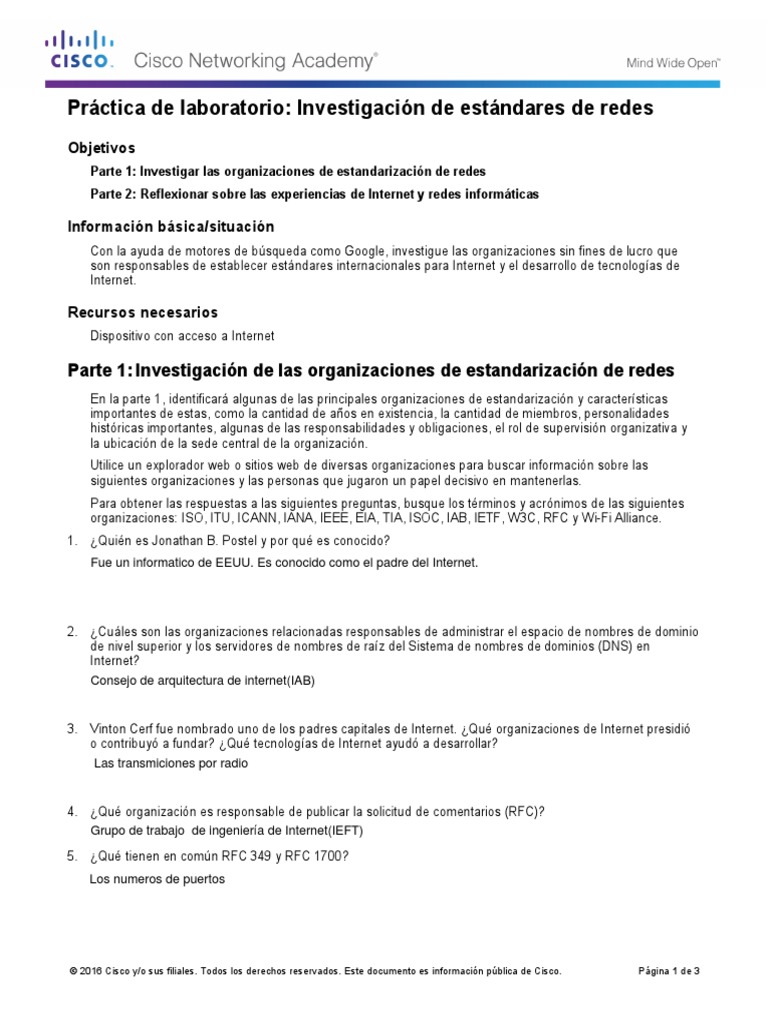 3.2.3.4 Lab Researching Networking Standards PDF PDF Red mundial