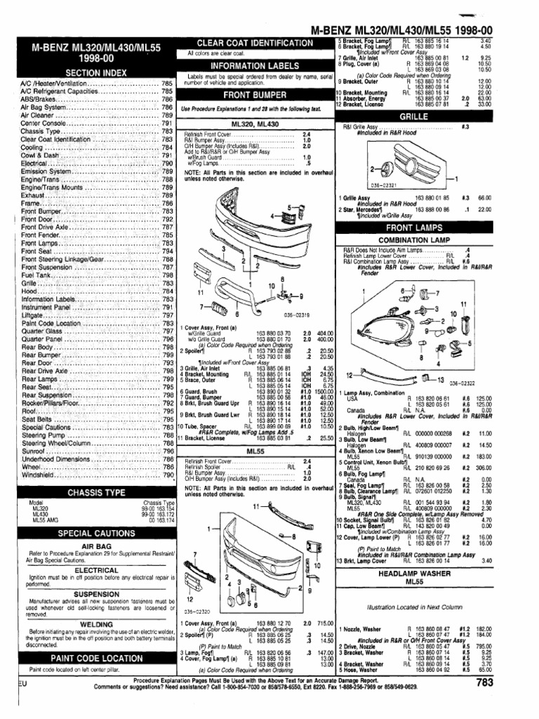 ML Parts List PDF PDF Belt Mechanical Car Body Styles