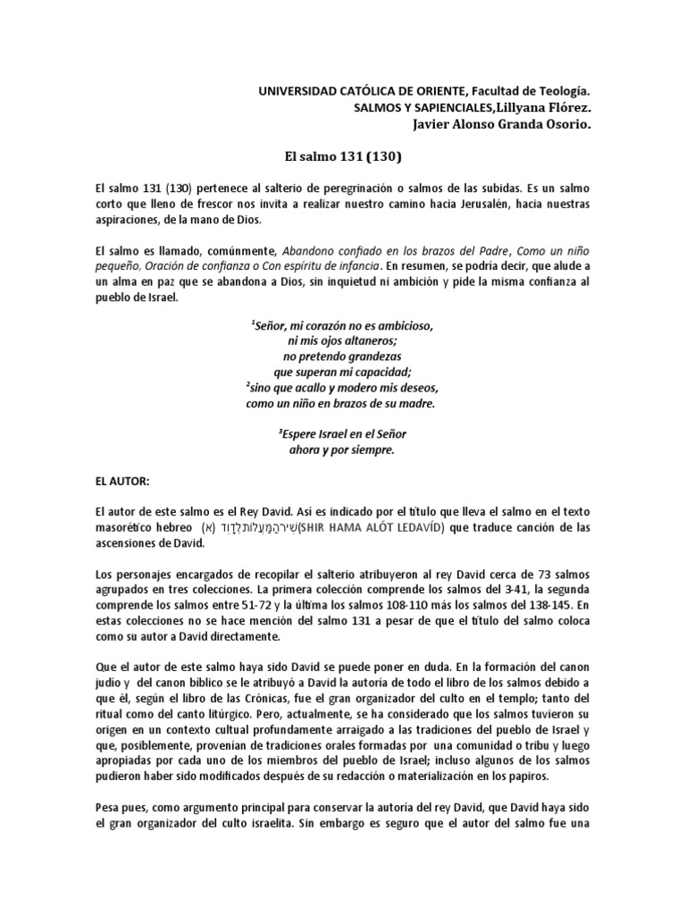 Salmo 131 PDF Salmos David