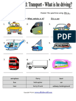 Transport What Is He Driving Worksheet PDF