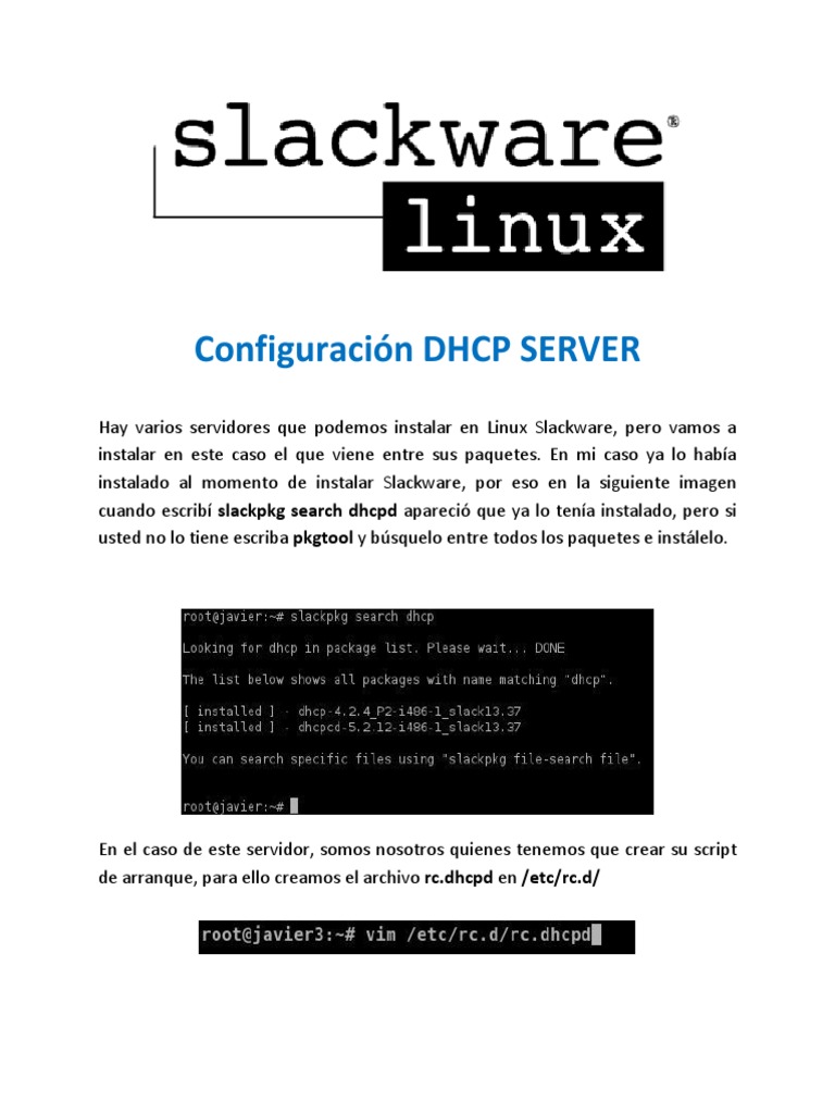Configuracin DHCP Server PDF | PDF | Dirección IP | Redes de computadoras
