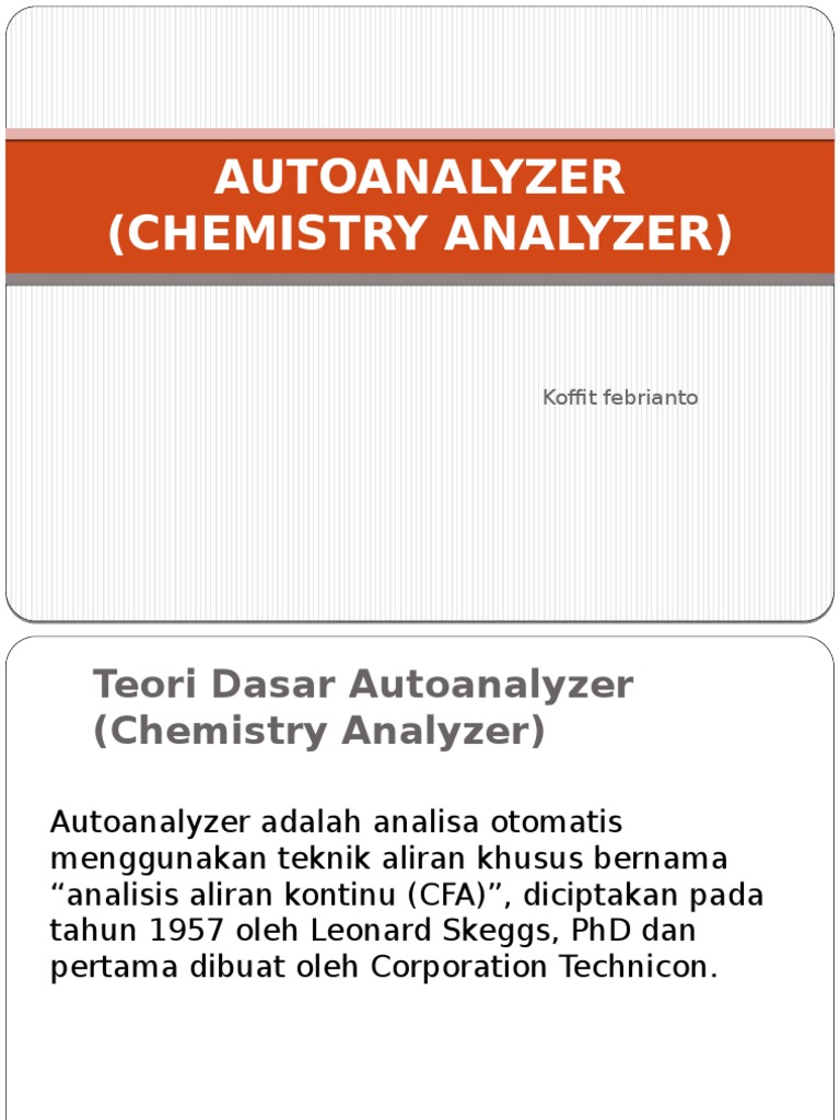 Autoanalyzer (Chemistry Analyzer) PDF