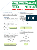 Ejercicios de Ángulos en La Circunferencia para Segundo Grado de Secundaria PDF