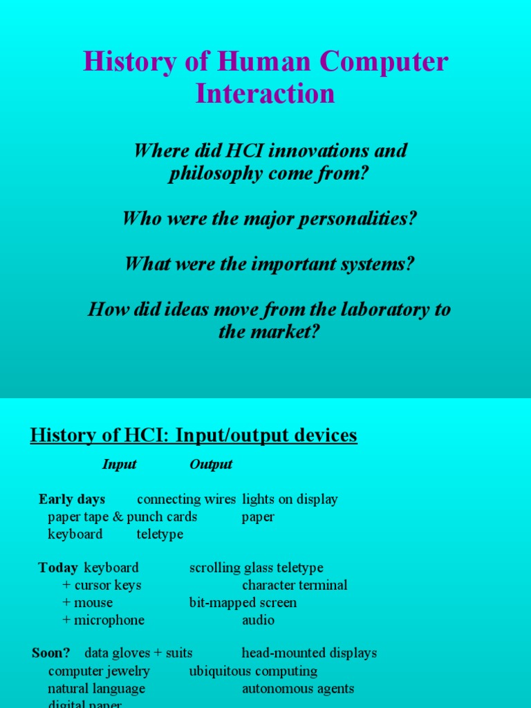 A Brief History Of Human Computer Interaction Technology – GNWOC
