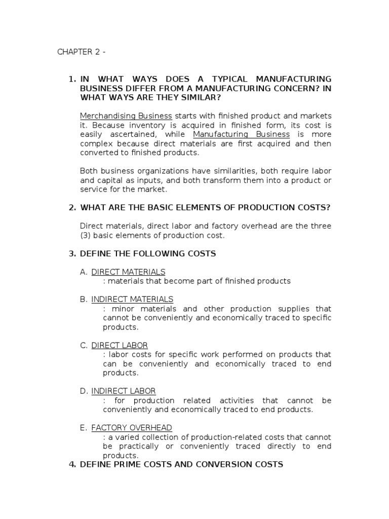 Cost Acctg - Chapter 2 & 3 | PDF | Cost Of Goods Sold | Cost