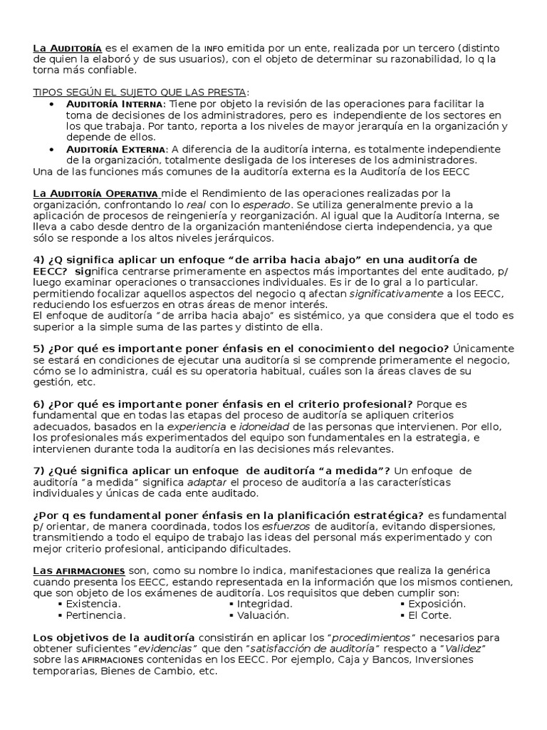 Tipos y Proceso de Auditoría Financiera | PDF | Auditoría | Contralor